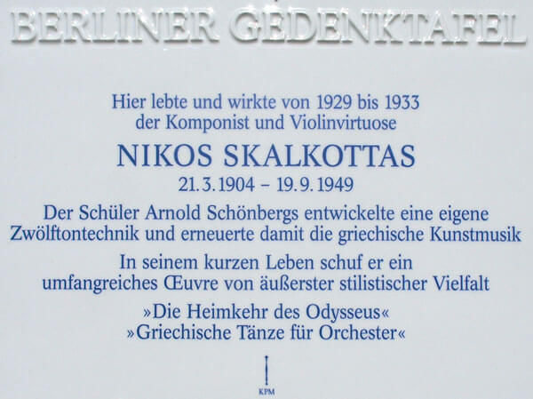 Gedenktafel Nurnberger Str 19 Charl Nikos Skalkottas 1